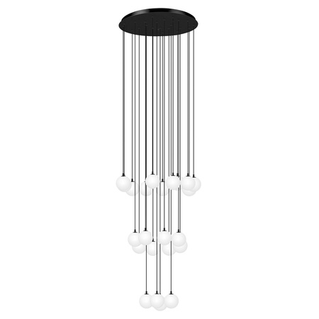 Duża czarna lampa wisząca z białymi kloszami ASPEN Kaja Lighting KP-32