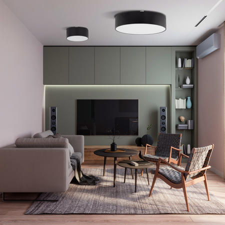Lampa sufitowa okragła czarna do łazienki 50cm LIVO BLACK L IP54 4xE27 Tk Lighting 10988