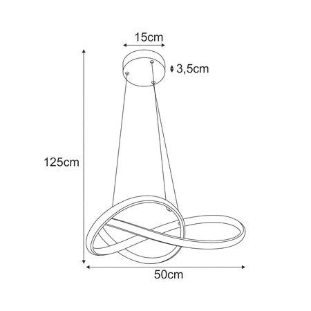 Czarna lampa wisząca LED z regulowaną wysokością FONDI Kaja Lighting K-8236