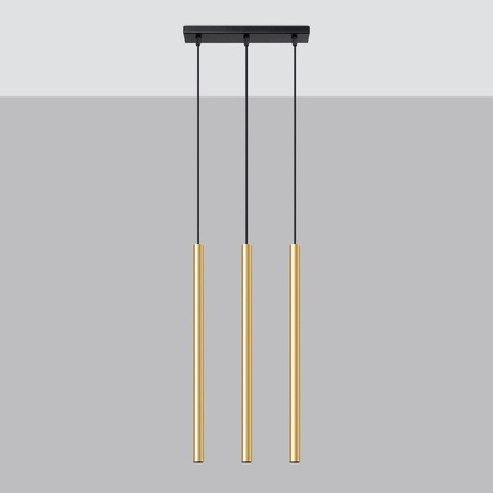 Lampa Wisząca PASTELO 3L złoty połysk Sollux SL.1196