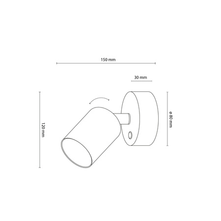 TOP BLACK KINKIET 1 PŁ TK Lighting 4415