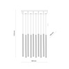 Lampa wisząca 10 metalowych cienkich karbowanych rurek na prostokatnej podstawie FERRO BLACK 10XG9 LISTWA 10xG9 Tk Lighting 11489