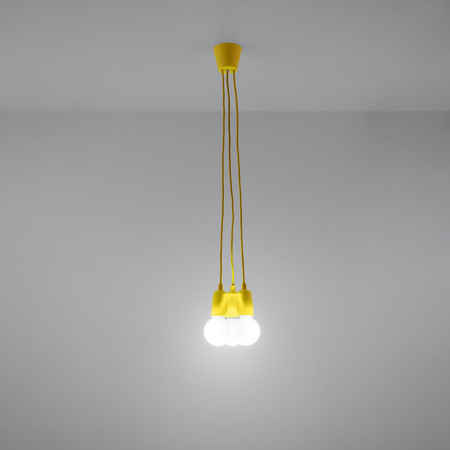 Lampa wisząca DIEGO 3 żółta Sollux SL.0579