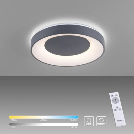 Lampa sufitowa plafon ANIKA czarny 50cm LED Leuchten Direkt 14326-18 sterowany pilotem