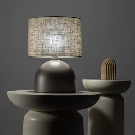 Lampka nocna brązowa abażur z lnu 1xE27 TAMI NEW BROWN Tk Lighting 16195