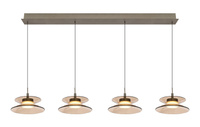 Lampa wisząca czwórka prosta Crema brąz / klosz coffee Aviano Lighting 7058-421