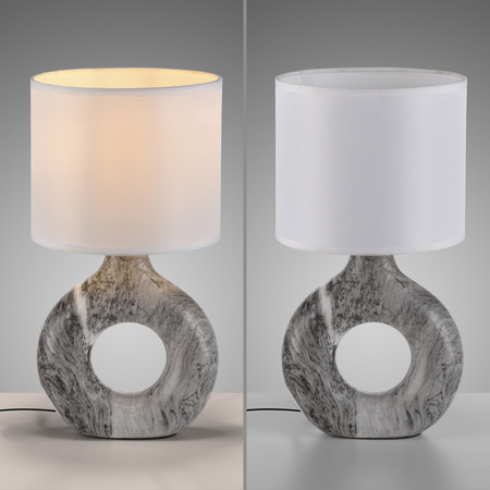 Lampka stołowa ceramiczna szary marmur z abażurem CARARA 1xE27 Just Light 14193-15