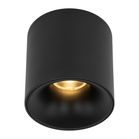 Czarna tuba sufitowa natynkowa o średnicy 9,6cm  LED 3000K BLAZE BLACK 18W Tk Lighting 18143