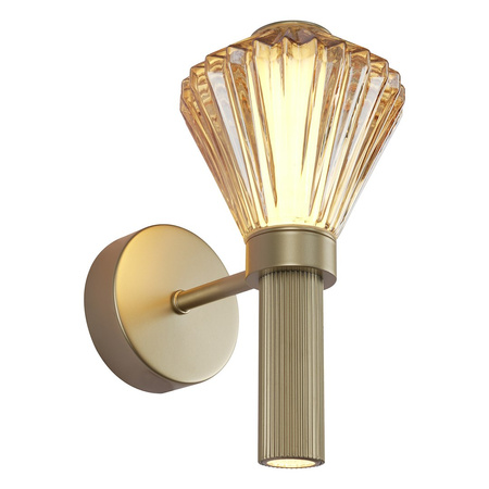 Złoty kinkiet światło w kloszu i w tubie skierowane w dół Padre Gold 8W LED Milagro ML2793