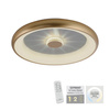 Lampa sufitowa okrągła w kolorze matowego mosiądzu VERTIGO Just Light Paul Neuhaus 14386-60 sterowana pilotem