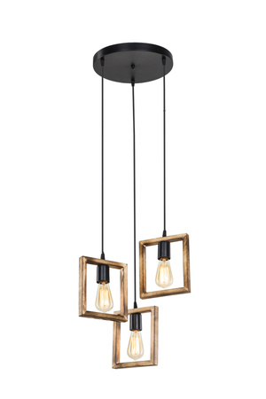 Lampa wisząca ATRIA E27 Zuma Line ASZ.1678 - naturalna drewniana lampa w stylu boho