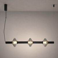 Lampa wisząca czarna ryflowana pozioma tuba i szklane klosze Padre 18W LED Milagro ML2798