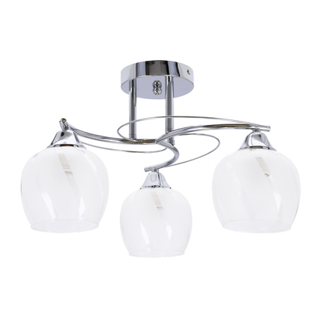Prego lampa sufitowa chromowy 3x40w e27 klosz bezbarwny Candellux 33-09456