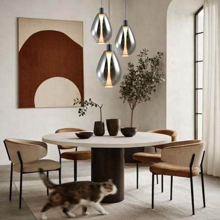 Lampa wisząca pojdeyńcza dymiony szklany klosz DENSO 20 1xG9 Candellux Studio 31-51363