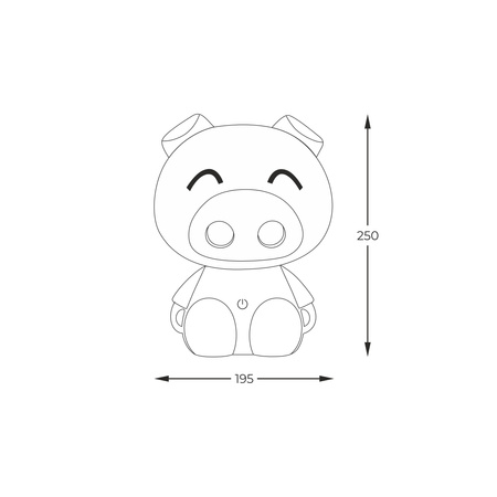 Lampka biurkowa PIG ŚWINKA LED ładowana USB Zuma Line KDR-603B-PK