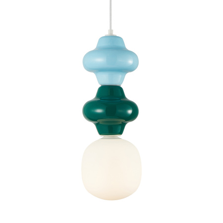 Lampa wisząca z zielonej i niebieskiej ceramiki 1xE14 Latera Italux PND-94331A-1S-MLTI