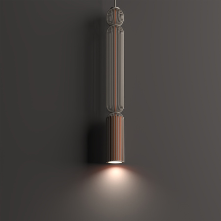 Lampa wisząca druciana tuba beż + terakota 1xGU10 SINGLES A Nowodvorski 12193