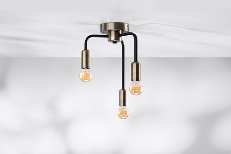 Saga lampa sufitowa patyna+matowy czarny 3x40w e14 Candellux 33-01320