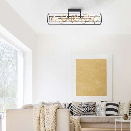 Lampa sufitowa czarno złota SELINA LED Paul Neuhaus 6473-18 funkcja ściemniania