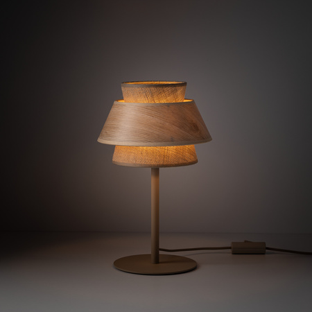 Lampka stołowa KALUM WOOD + juta 1XE27 Tk Lighting 16224