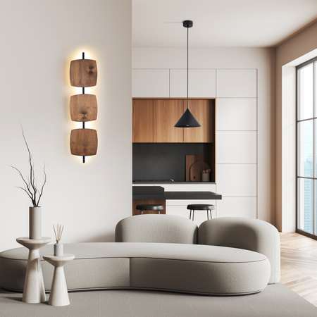 Kinkiet drewniany podświetlający ściane SELVA L ORZECH LED 3000K Tk Lighting 11436