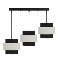Benta lampa wisząca czarny 3x40w e27 abażur czarny+kremowy Candellux 33-17826
