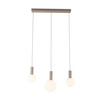 Lampa wisząca beżowa trzy białe klosze o różnych wielkościach na belce TESTA 3xG9 Candellux Studio 33-51110