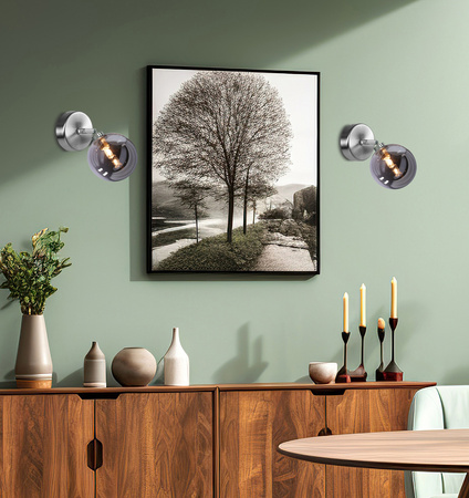 RODIA LAMPA KINKIET SATYNOWY 1X40W G9 KLOSZ GRAFITOWY Candellux 91-20963