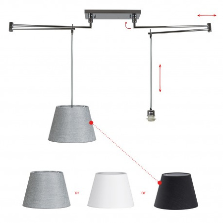 Lampa wisząca NATALIA 2S MD2238-2S AZ1923 Azzardo średnica abazurków 36cm - kolor do wyboru