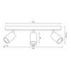 Lampa sufitowa Hudson 3xGU10 Czarno-Złoty Milagro MLP0259