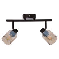 AGRA LAMPA SUFITOWA BRUNATNY 2X40W E14 KLOSZ BURSZTYNOWY Candellux 92-25043