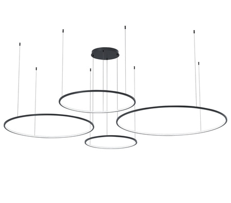 Lampa wisząca SATURNO BLACK 120W LED cztery okręgi Milagro ML0848