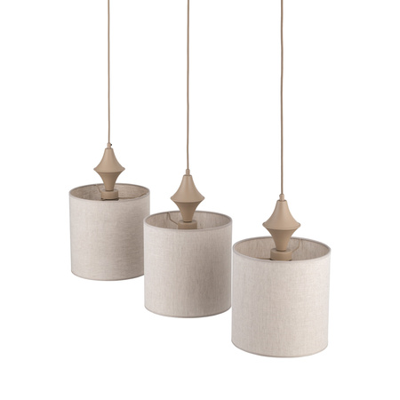 Lampa wisząca listwa trzy abażury z lnu AMURA SABIA 3xE27 Tk Lighting 11439