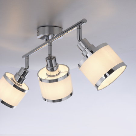 Listwa sufitowa chromowana z trzema szklanymi kloszami ACCOR 3xE14 Just Light 15373-17