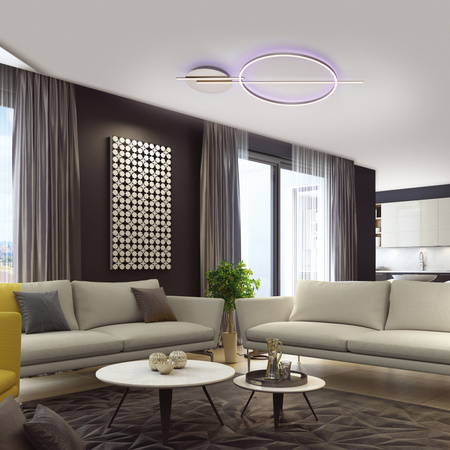 Kinkiet, lampa sufitowa Q-ARKOA sterownie pilotem i aplikacją RGB LED Paul Neuhaus 6154-55
