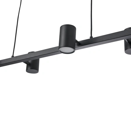 Lampa wisząca 6 czarnych tub na poziomej belce Noe Long 6xGU10 PL0111-BK Yaskr