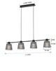 Lampa wisząca czwórka MITICA Aviano Lighting 6219-0410 