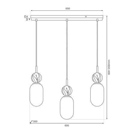 Lampa wisząca potrójna na listwie z imitacją marmuru Crema 3xE14 Milagro MLP2813