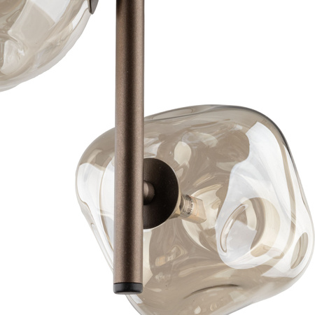 Lampa wisząca z trzema niregularnymi szklanymi kloszami na jedym zwisie LAVA BROWN 3xG9 Tk Lighting 11036