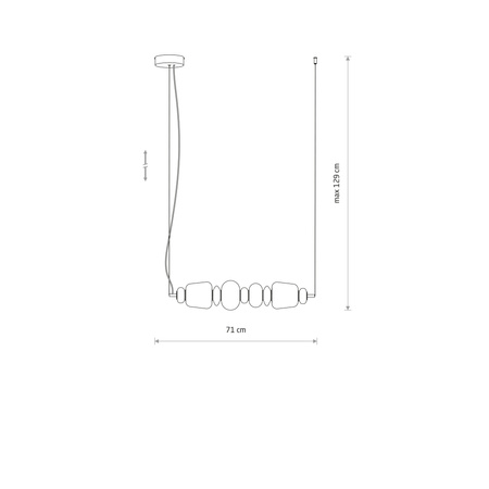 Podłużna lampa wisząca z ceramiki i szkła w stylu Art Deco CERAMIC LED Nowodvorski 11700
