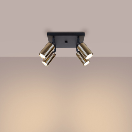 Plafon WINX 4 czarny/złoty Sollux SL.1386