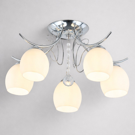 Lampa sufitowa chromowana pięć szklanych kulistych kloszy ELLA 5xE27 Milagro ML2763