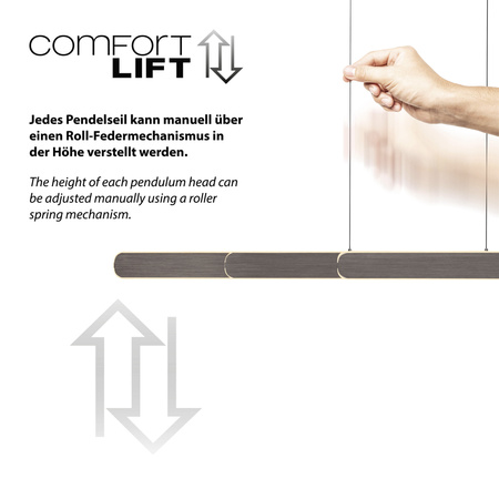Lampa wisząca liniowa LED rozsuwana 100-160cm CIEMNOMENTALOWO-BRĄZOWY ADRIANA ROUND Paul Neuhaus 2577-34  