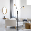 Lampa podłogowa czarna dwa giętkie ramiona ze szklanymi kloszami LOKI 2xE14 Just Light 12158-18