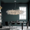 Ekskluzywna duża lampa wisząca 150x70cm chromowana z kryształkami do salonu RICICLE Paul Neuhaus 2037-17