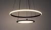 Lampa wisząca dwa czarne okręgi LED z pilotem zdalnego sterowania Jasero Rabalux 72040