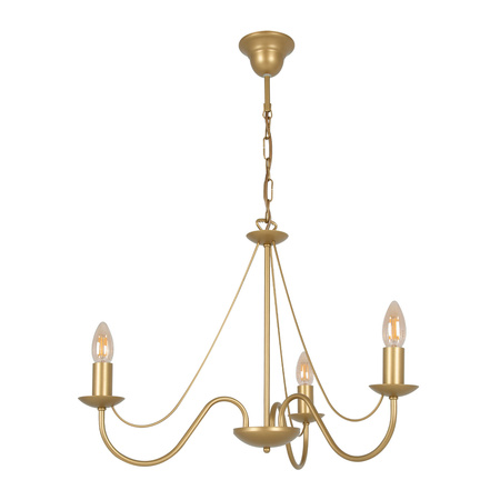 Złota lampa wisząca - świecznik w stylu glamour BARTEZ Kaja Lighting  KZ-3990
