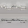Podłużna srebrna lampa sufitowa LED cztery ringi z funkcją ściemniania SwitchMo MINI RITUS Just Light 14211-21