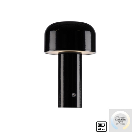 Czarna lampka stołowa ładowana USB AGNES LED Just LIght 19190-18