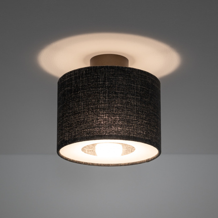 Lampa sufitowa okrągła z tkaniny w kolorze czarny melanż 23cm 1xE27 AMARELA S Nowodvorski 11657